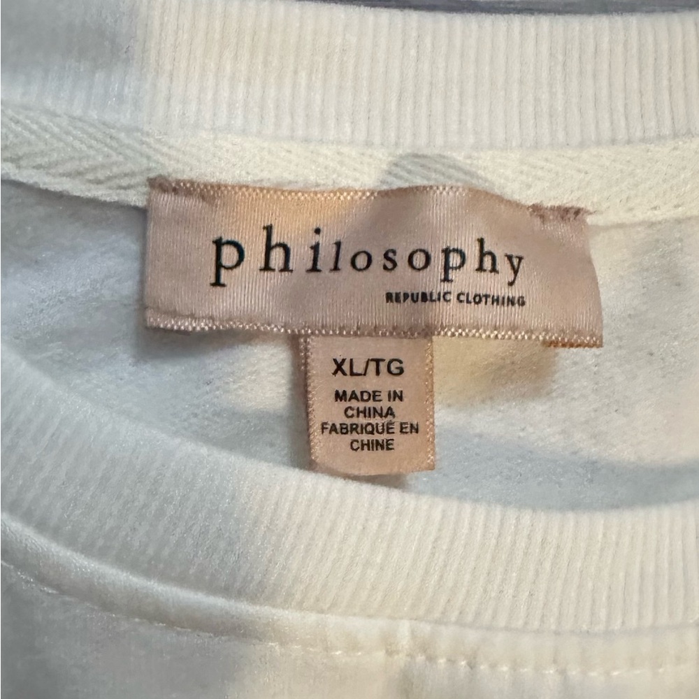 White Oversized Valentine Sweatshirt Philosophy XL - Picture 3 of 3
